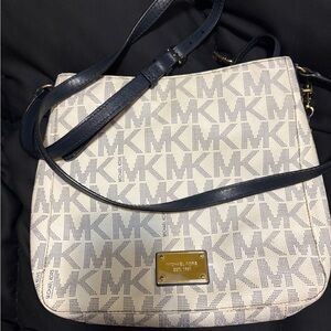 Michael Kors Cream and Navy Crossbody Bag